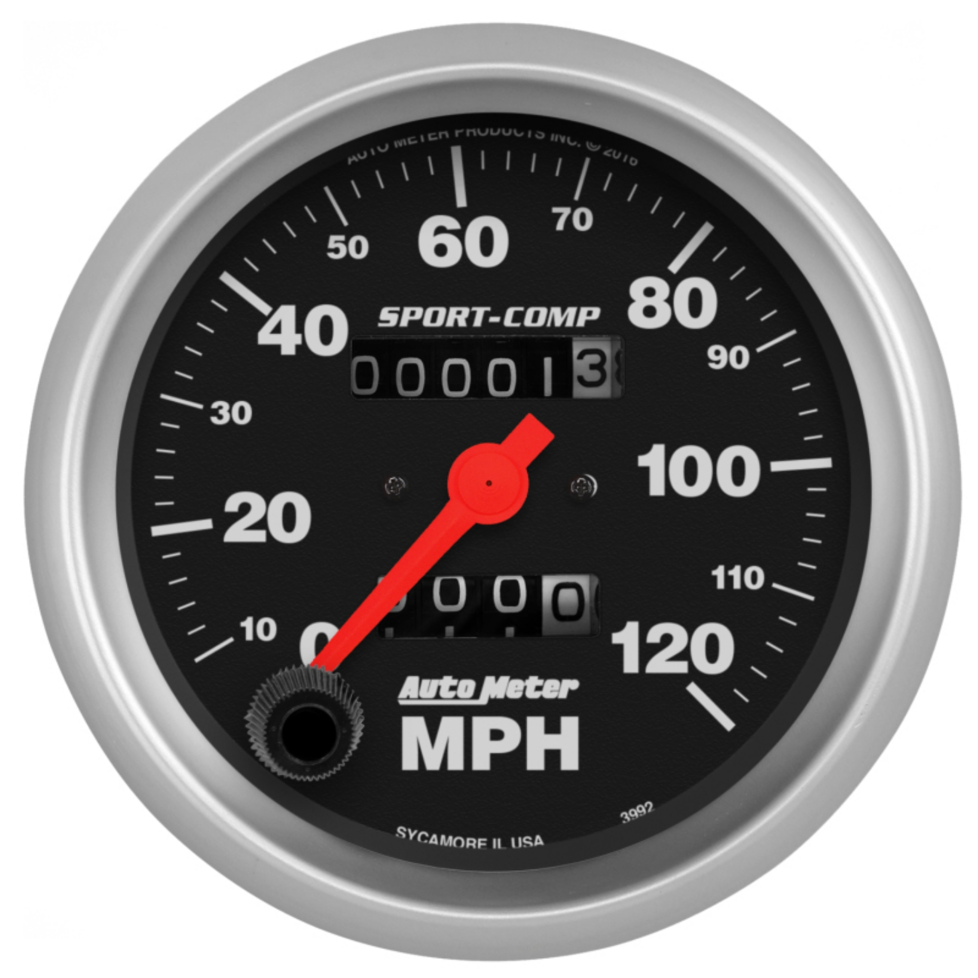 Picture of Autometer Sport-Comp 3-3-8 inch 120 MPH Mechanical Speedometer