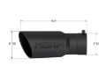 Picture of MBRP Universal Tip 6in OD 5in Inlet 15-5in Length 30 Deg Bend Angled Rolled End Black