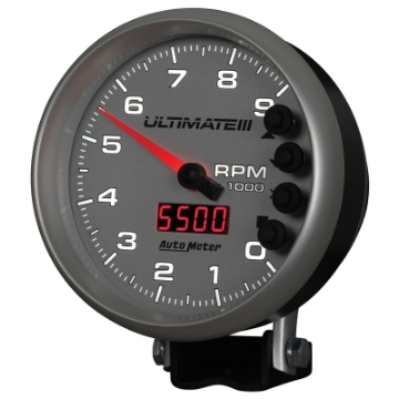 Picture of Autometer 5 inch Ultimate III Playback Tachometer 9000 RPM - Silver