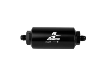 Picture of Aeromotive In-Line Filter - AN-6 Male 10 Micron Microglass Element Bright Dip Black Finish