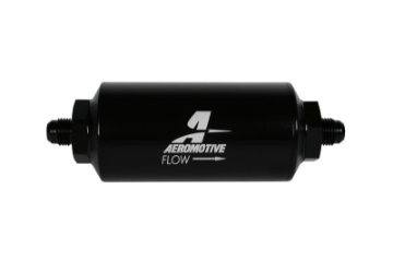 Picture of Aeromotive In-Line Filter - AN-6 Male 10 Micron Fabric Element Bright Dip Black Finish