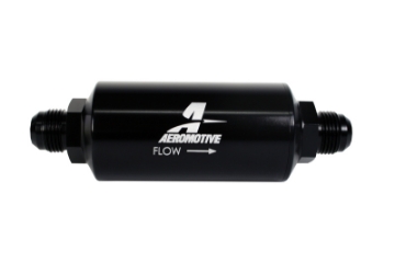 Picture of Aeromotive In-Line Filter - AN -10 size Male - 10 Micron Microglass Element - Bright-Dip Black