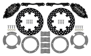 Picture of Wilwood 17-21 Can-Am X3RS Black 6-Piston Rear Kit 11-25in - Drilled Rotors