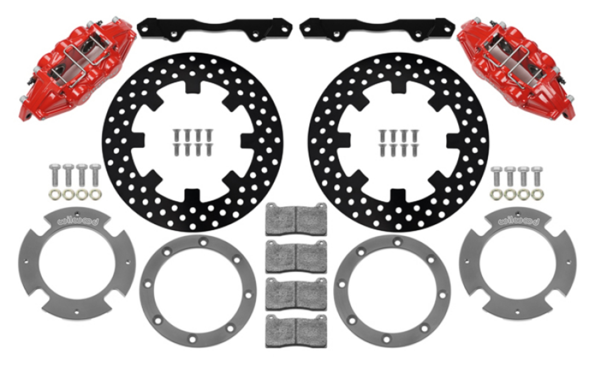 Picture of Wilwood 17-21 Can-Am X3RS Red 6-Piston Rear Kit 11-25in - Drilled Rotors