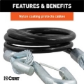 Picture of RockJock Curt Towing Safety Cable Kit 44 1-2in Long w- 2 Snap Hooks 5000lbs 2-Pack