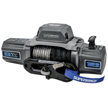 Picture of Superwinch 12000 LBS 12V DC 3-8in x 80ft Synthetic Rope SX 12000SR Winch - Graphite