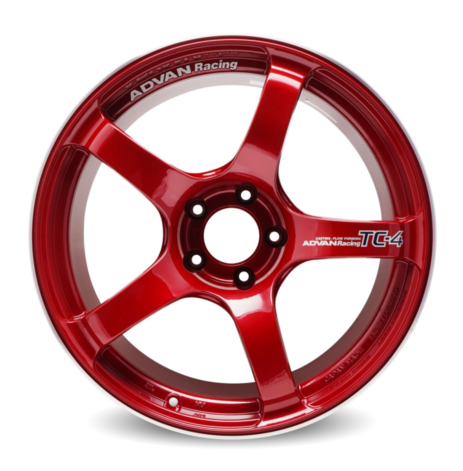 Picture of Advan TC4 18x9-5 +45 5-120 Racing Candy Red & Ring Wheel