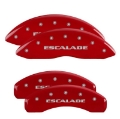 Picture of MGP 4 Caliper Covers Engraved Front & Rear 2021 Escalade Red finish silver ch