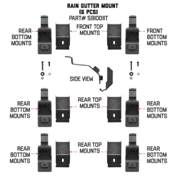 Picture of Go Rhino 6pc Rain Gutter Mounting Kit for SRM Rack