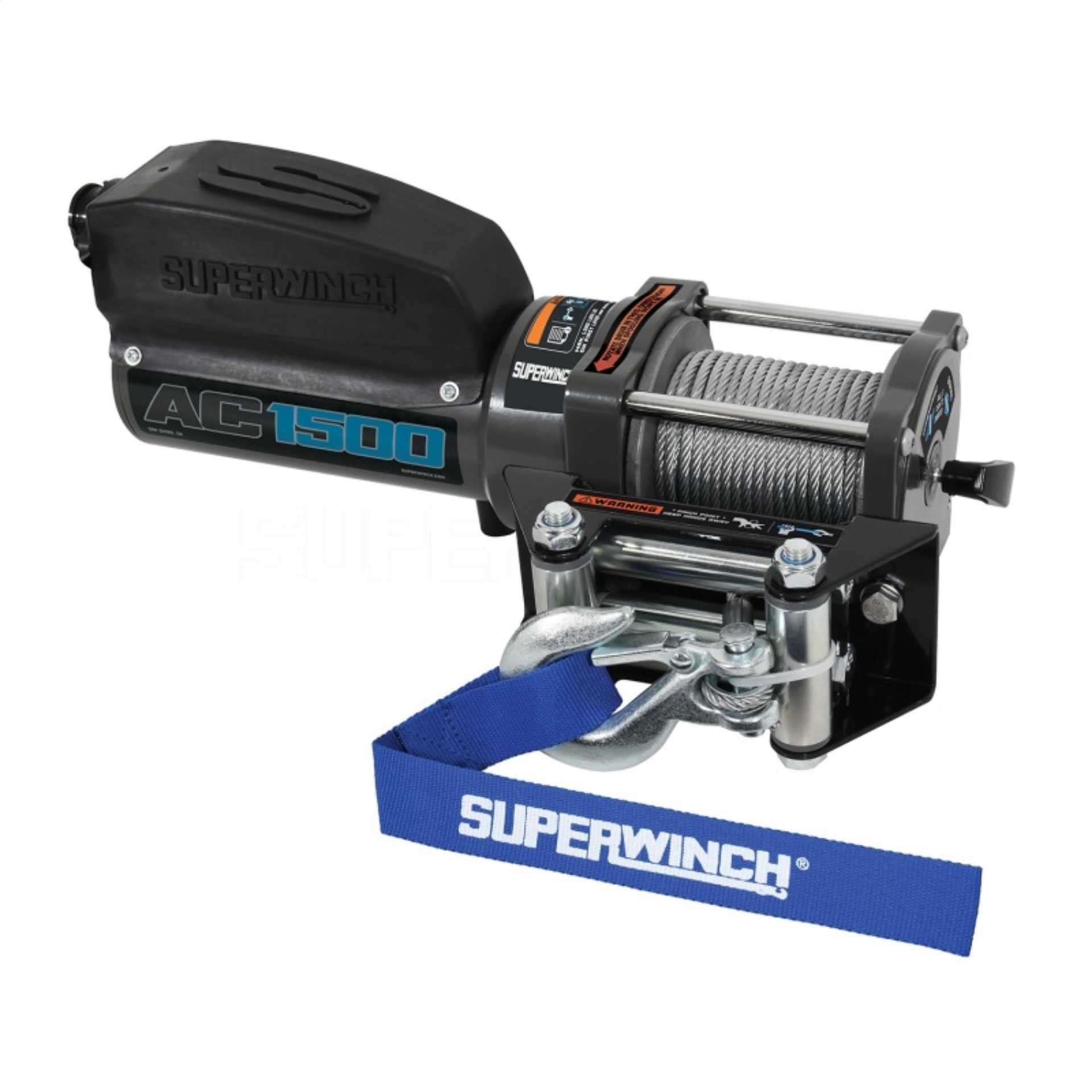 Picture of Superwinch 1,500 lbs- 1-1 HP 120V AC 1-8 In x 35ft- Wire Rope - Gray Wrinkle