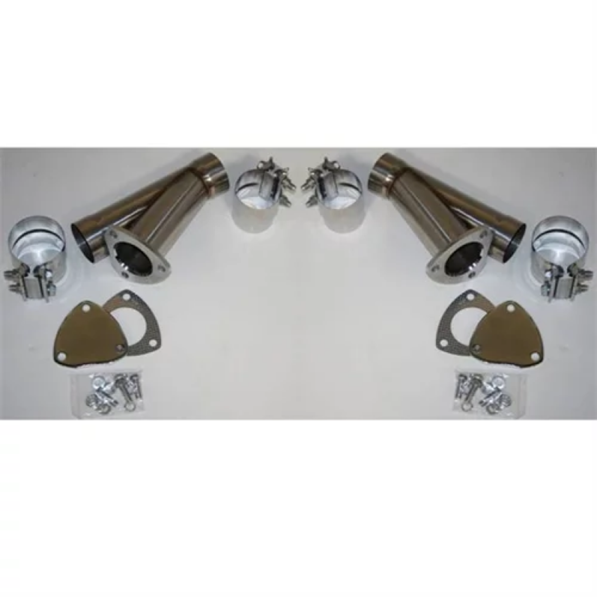 Picture of Granatelli 2-25in Stainless Steel Manual Dual Exhaust Cutout Kit w-Slip Fit & Band Clamp