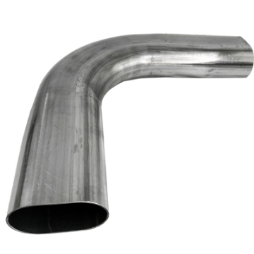 Picture of Granatelli 3in Oval Stainless Steel Horizontal 90 Deg Bend 4-5in Bend Radius Tubing