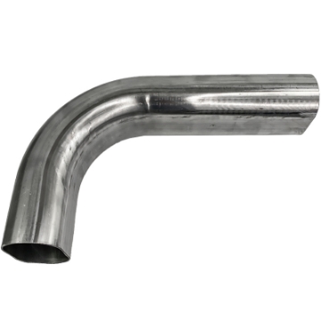 Picture of Granatelli 3in Oval Stainless Steel Vertical Radius 90 Deg bend 4-5in Bend Radius Tubing