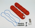 Picture of Granatelli 96-22 GM LS Tall Valve Cover w-Integral Angled Coil Mounts - Red Wrinkle Pair