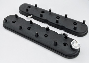 Picture of Granatelli 96-22 GM LS Standard Hieght Valve Cover w-Angled Coil Mount - Blk Wrinkle Pair