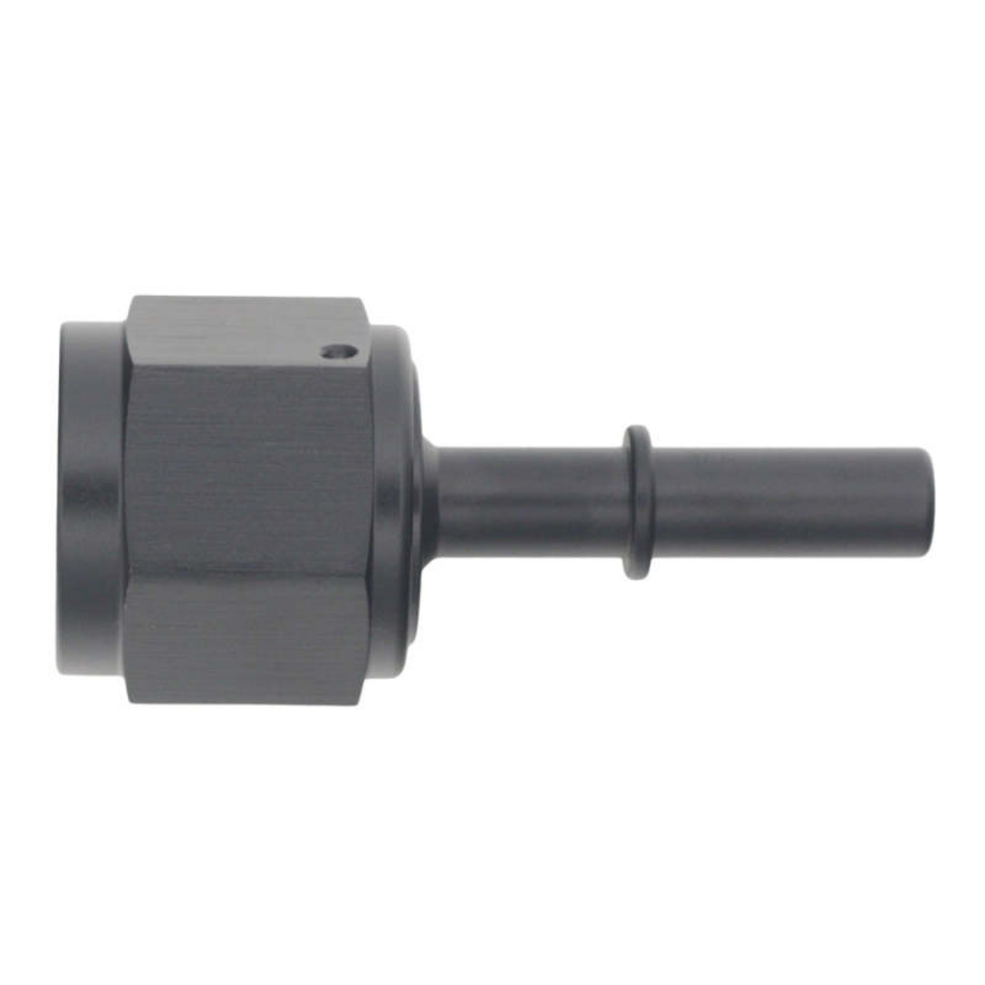 Picture of DeatschWerks 10AN Female Flare Swivel to 5-16in Male EFI Quick Disconnect - Anodized Matte Black