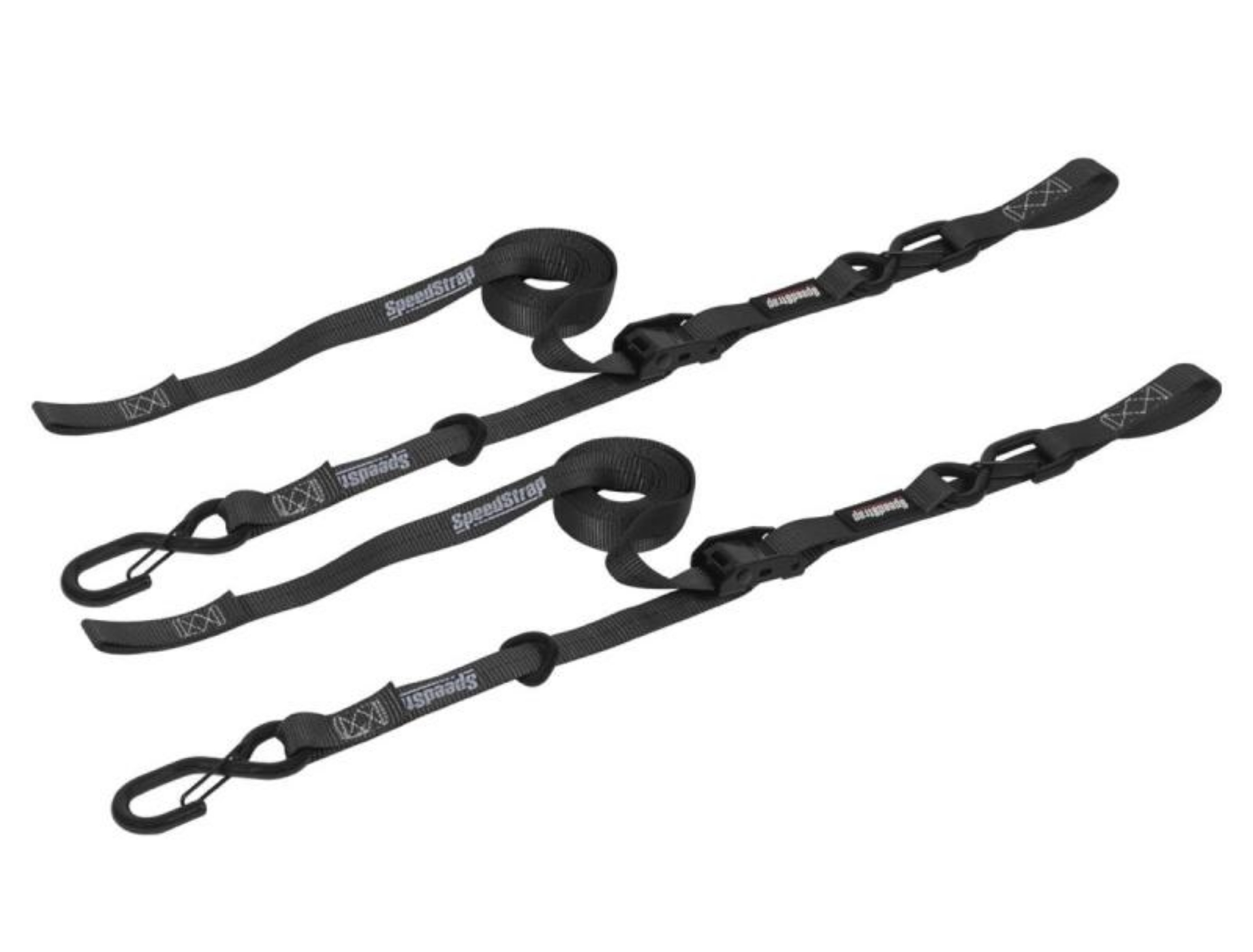 Picture of SpeedStrap 1In x 10Ft Cam-Lock Tie Down with Snap S-Hooks and Soft-Tie 2 Pack - Black