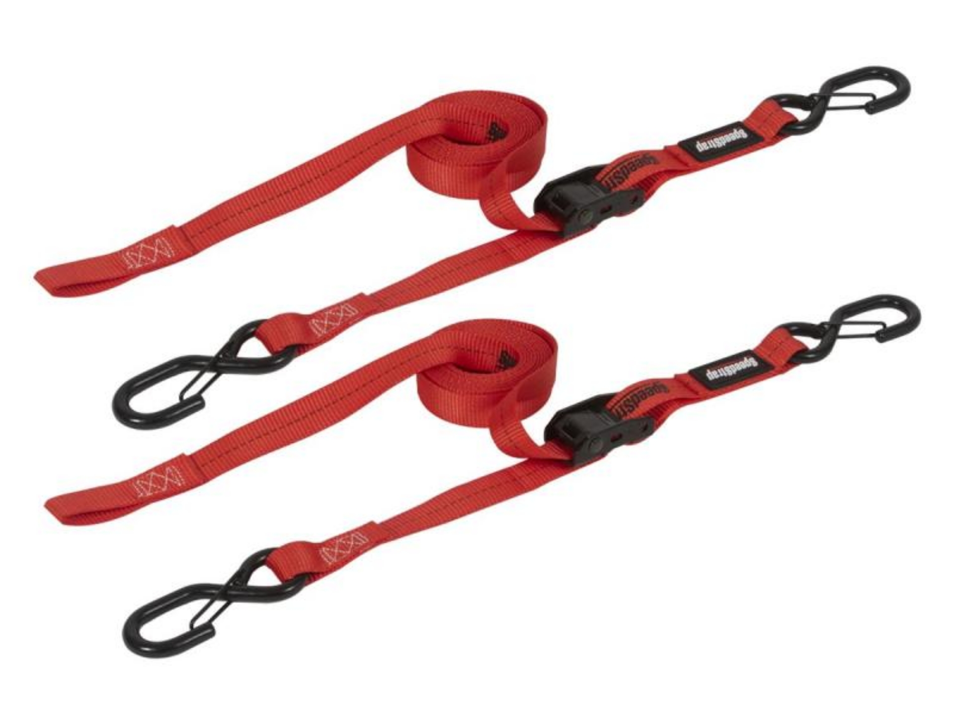 Picture of SpeedStrap 1In x 10Ft CAM-Lock Tie Down w- Snap FtSFt Hooks 2 Pack - Red