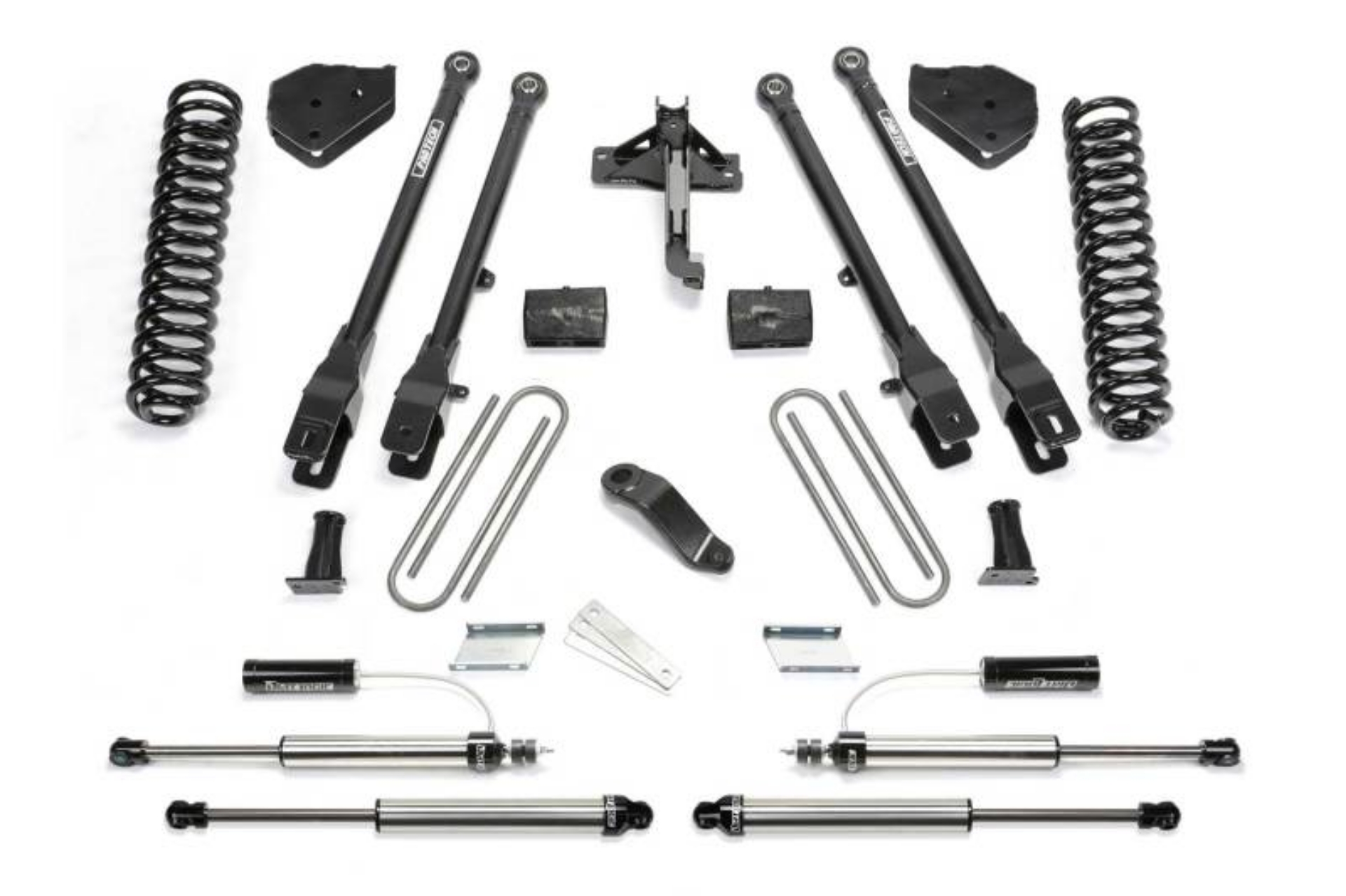 Picture of Fabtech 17-21 Ford F250-350 4WD Diesel 4in 4Link Sys w-Coils & 2-25 Dl Resi Frt & Dl Rr Shks