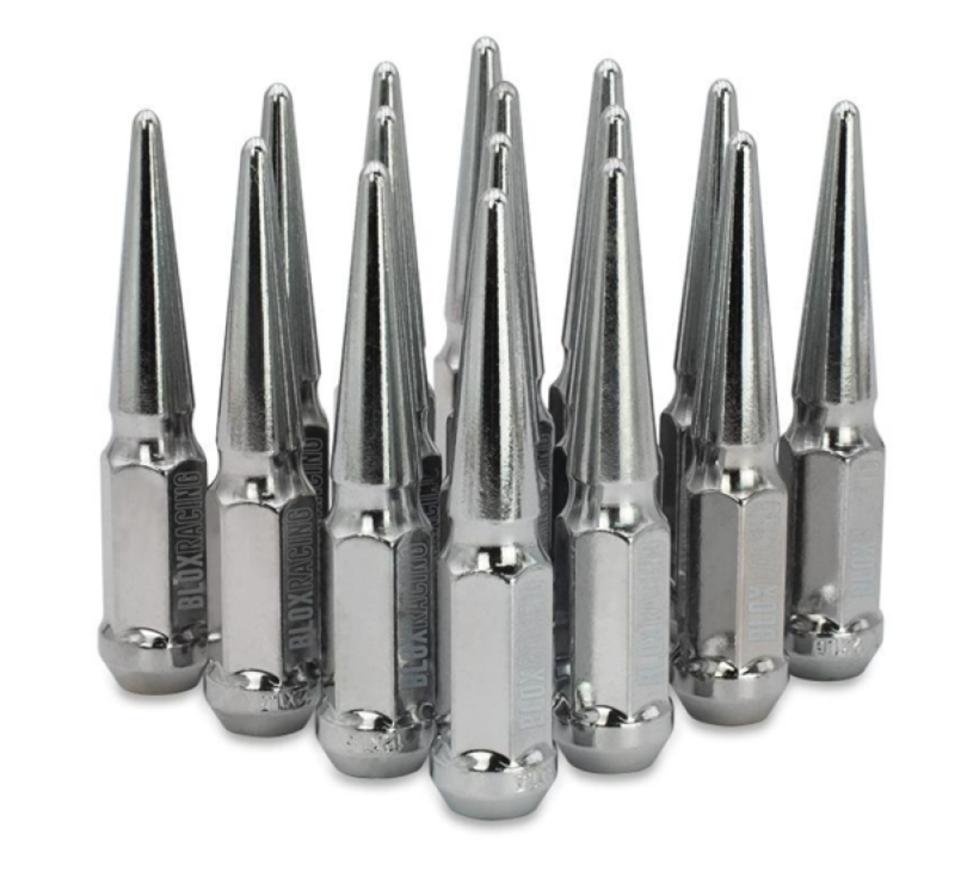 Picture of BLOX Racing Spike Forged Lug Nuts - Chrome 12 x 1-50mm - Set of 16