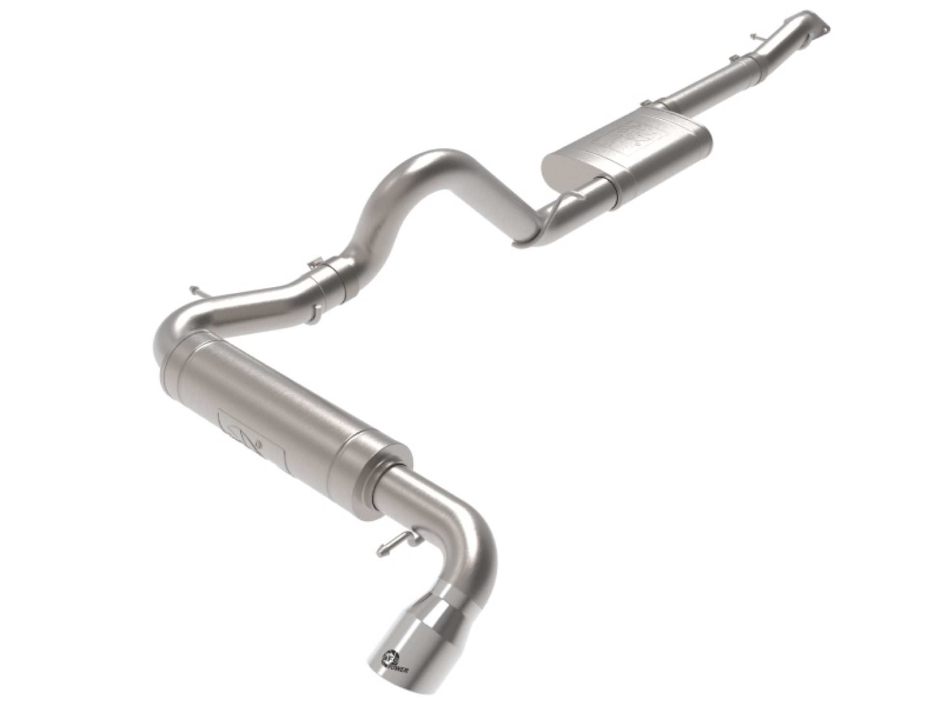 Picture of aFe Apollo GT 3in 409 SS Cat-Back Exhaust 2021 Ford Bronco L4-2-3L t-V6-2-7L tt w- Polished Tips