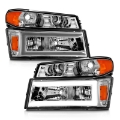 Picture of ANZO 04-12 GM Colorado-Canyon-I-Series Crystal Headlights - w- Light Bar Chrome Housing 4pcs