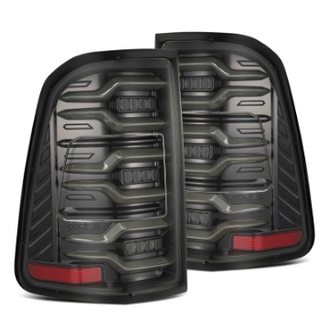 Picture of AlphaRex 19-21 Dodge Ram 1500 Luxx-Series LED Tail Lights Alpha-Black w-Activ Light-Seq Signal