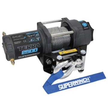 Picture of Superwinch 2500 LBS 12V DC 3-16in x 40ft Steel Rope Terra 2500 Winch - Gray Wrinkle