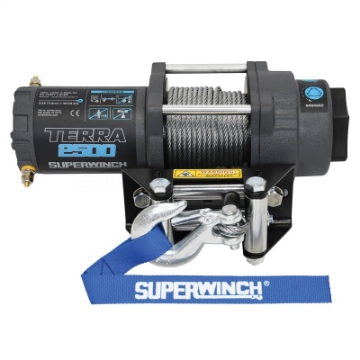 Picture of Superwinch 2500 LBS 12V DC 3-16in x 40ft Steel Rope Terra 2500 Winch - Gray Wrinkle