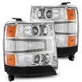 Picture of AlphaRex 16-18 Chevy 1500HD LUXX LED Proj Headlights Chrome w-Seq Actv Lgt - Seq Sig Req PN 810023