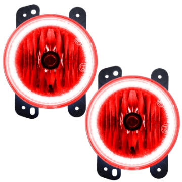 Picture of Oracle Lighting 10-15 Jeep Wrangler JK Pre-Assembled LED Halo Fog Lights -Red SEE WARRANTY