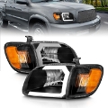 Picture of ANZO 00-04 Toyota Tundra Fits Reg-Acc Cab Only Crystal Headlights w-Light Bar Black w-Corner Light