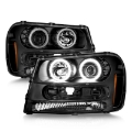 Picture of ANZO 02-09 Chevrolet Trailblazer Will Not Fit 06-09 LT Projector Headlights w-Halo Black Housing