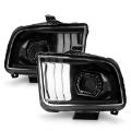 Picture of ANZO 05-09 Ford Mustang w-Factory Halogen HL Only Projector Headlights w-Light Bar Black Housing