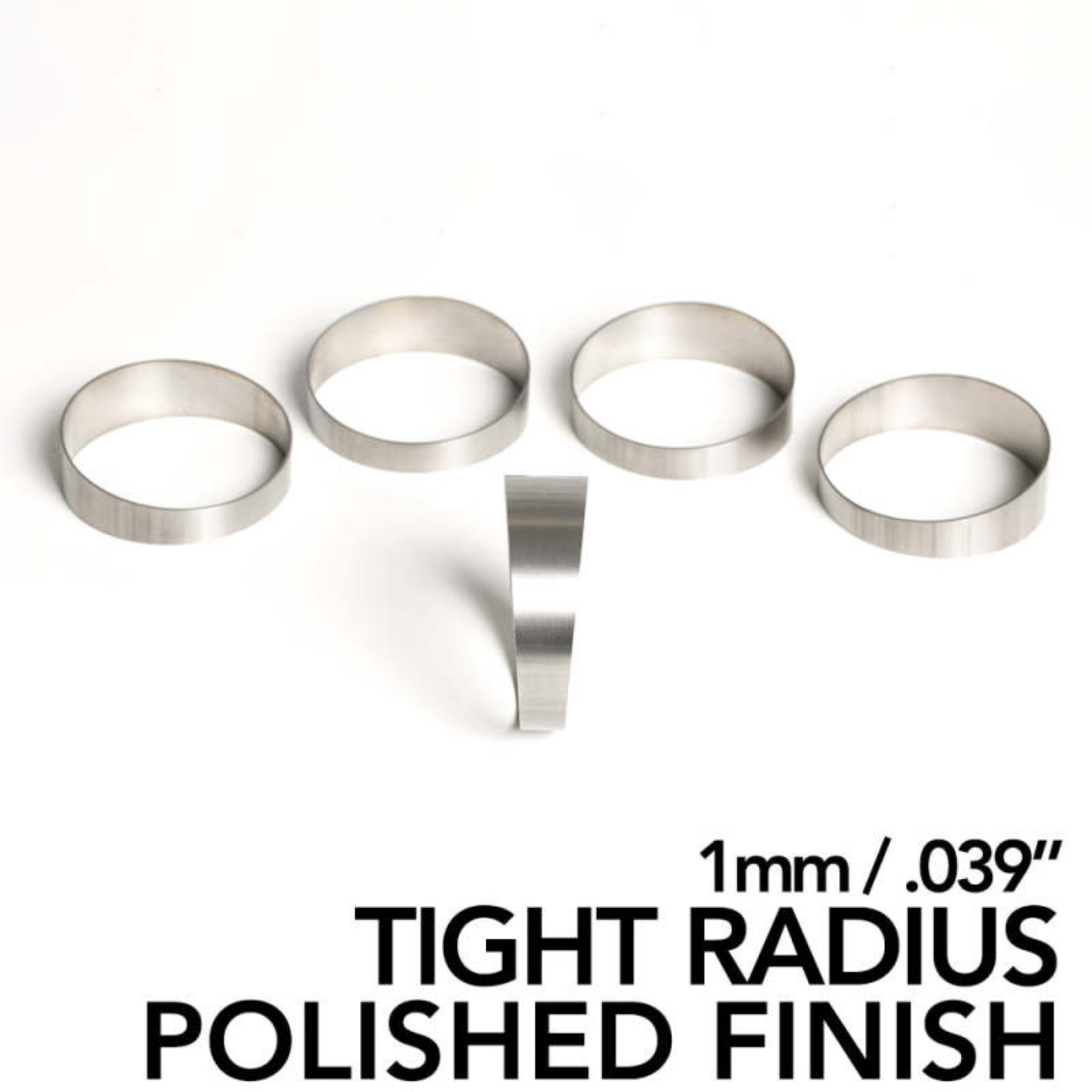 Picture of Ticon Industries 2-5in Diameter 1-26D Tight Radius 1mm--039in Polished Titanium Pie Cut - 5pk