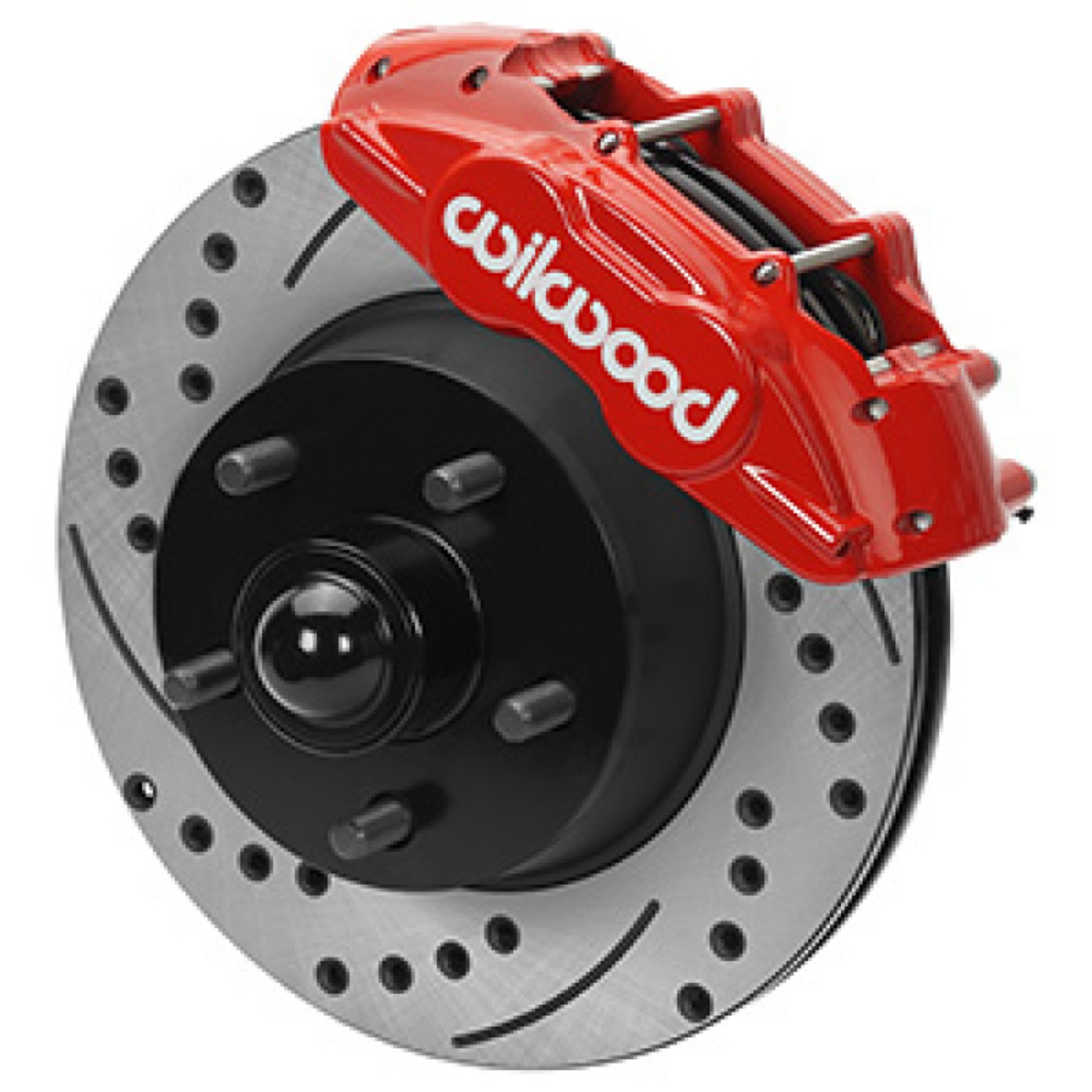 Picture of Wilwood 65-67 Ford Mustang D11 11-29 in- Brake Kit w- Flex Lines - Drilled Rotors Red