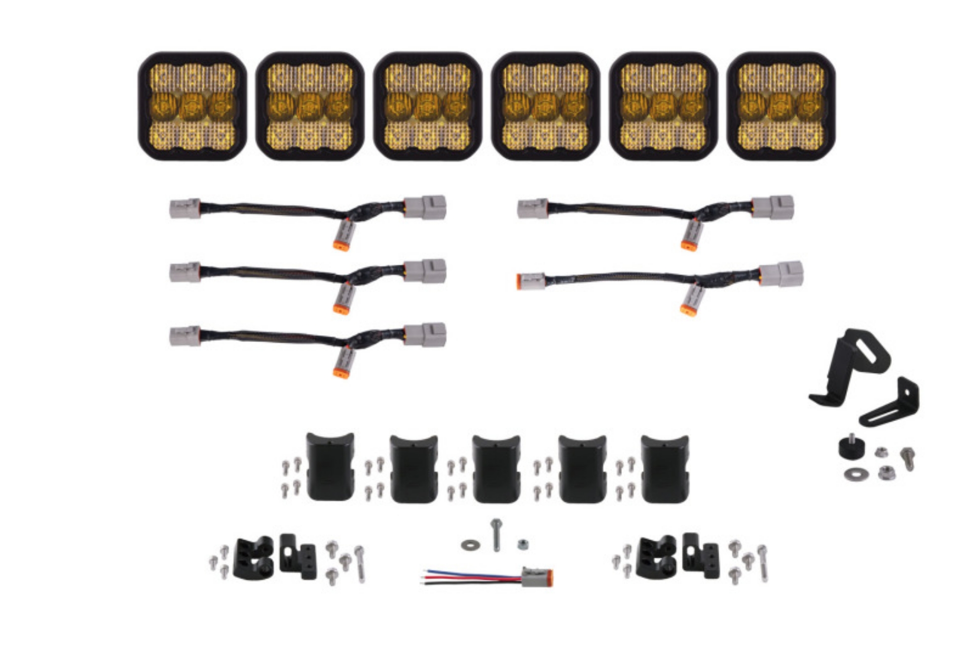 Picture of Diode Dynamics SS5 Pro Universal CrossLink 6-Pod Lightbar - Yellow Combo