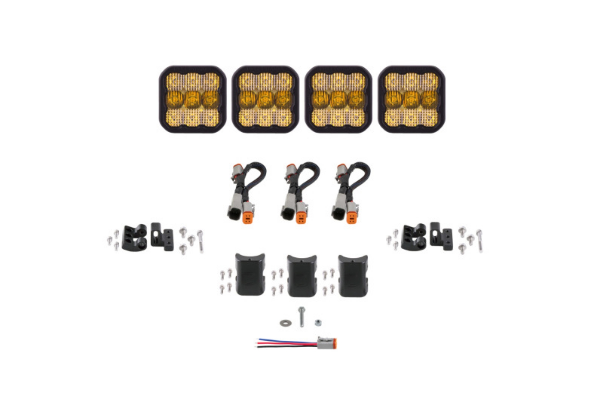 Picture of Diode Dynamics SS5 Pro Universal CrossLink 4-Pod Lightbar - Yellow Combo