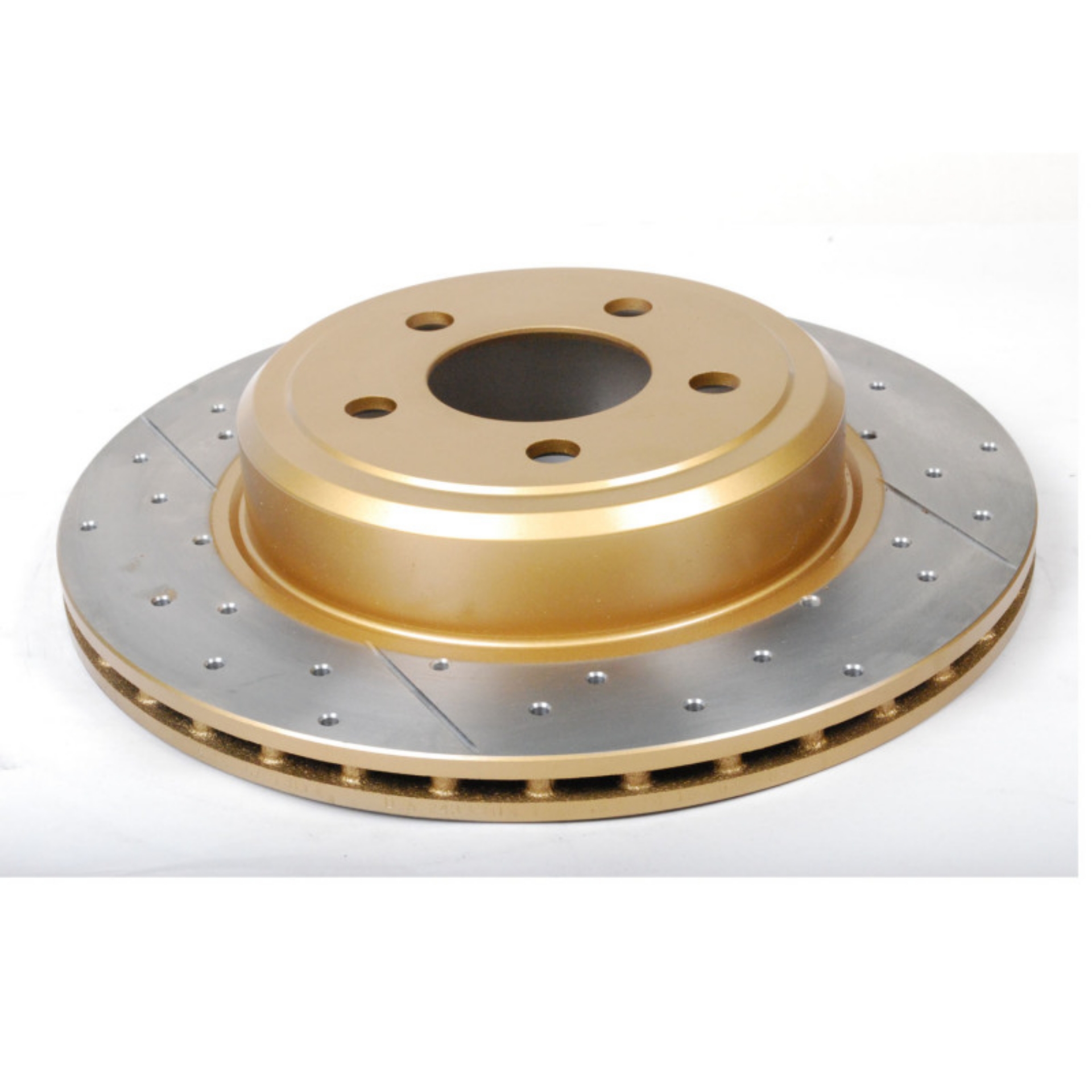 Picture of DBA 05-09 Chrysler 300 C Rear Gold Cross Drilled & Slotted KP Street Series Rotor