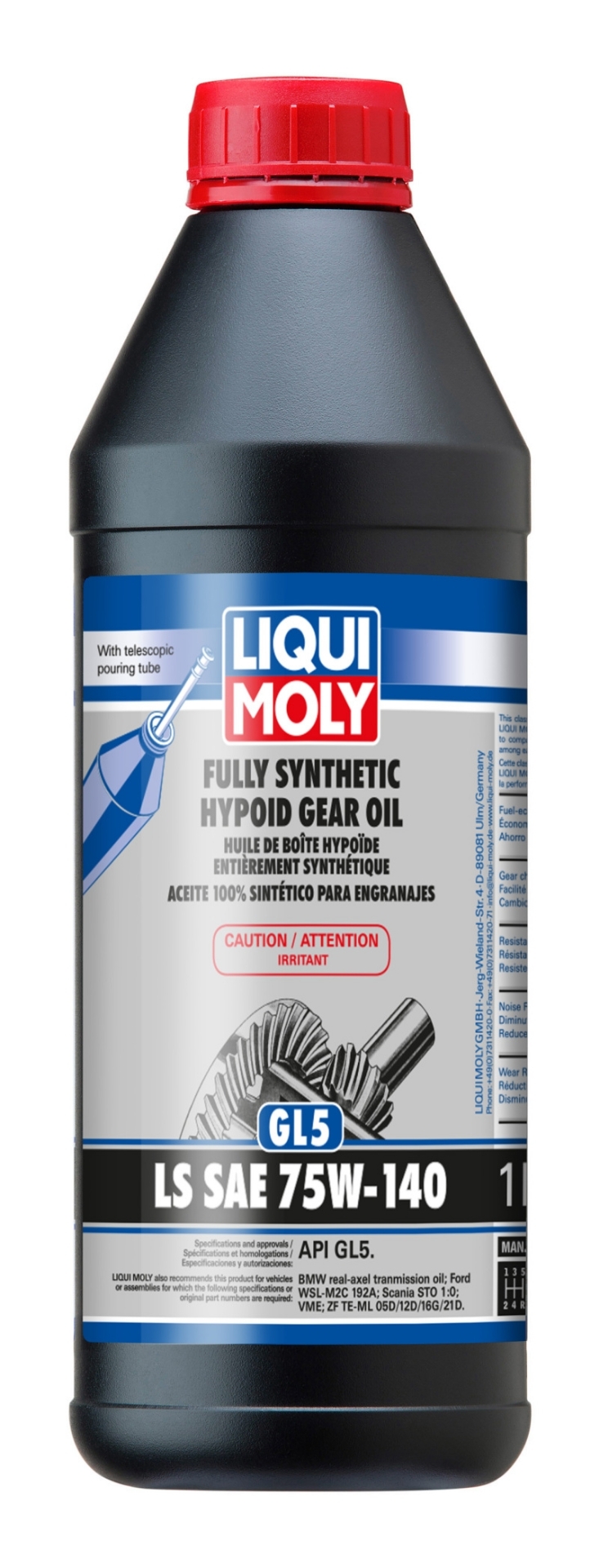 Picture of LIQUI MOLY 1L Fully Synthetic Hypoid Gear Oil GL5 LS SAE 75W140