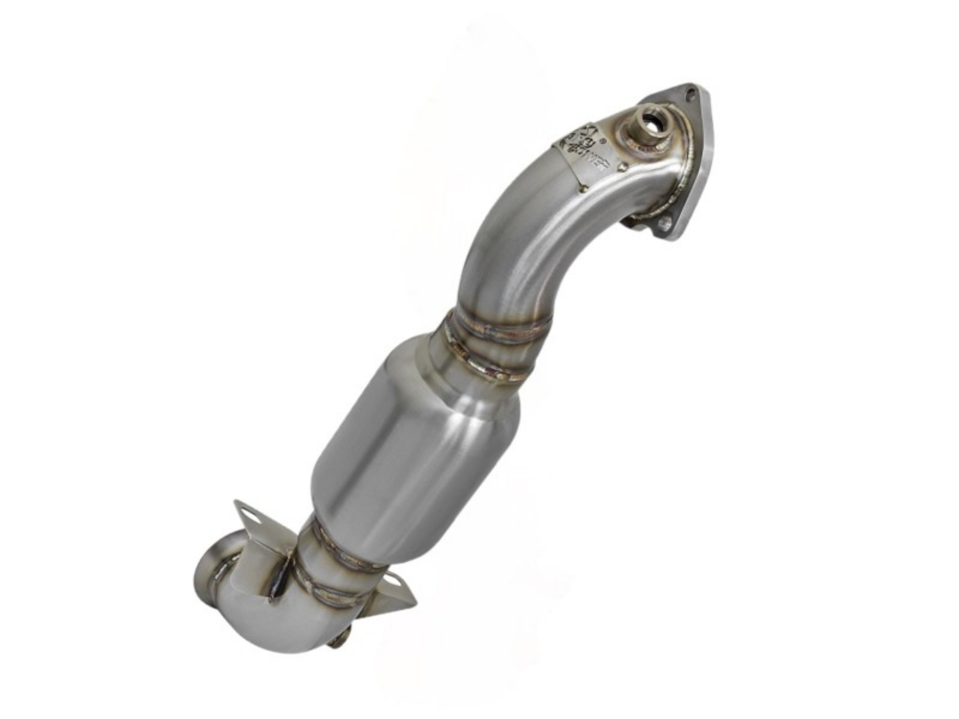 Picture of aFe 09-13 MINI Cooper S R56 L4 1-6L t Twisted Steel Down Pipe 2-1-2in 304 Stainless Steel w- Cat