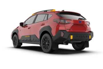 Picture of Rally Armor - 2024 Subaru Crosstrek Wilderness Only Black UR Mud Flap W-Red Logo - No Drilling Req