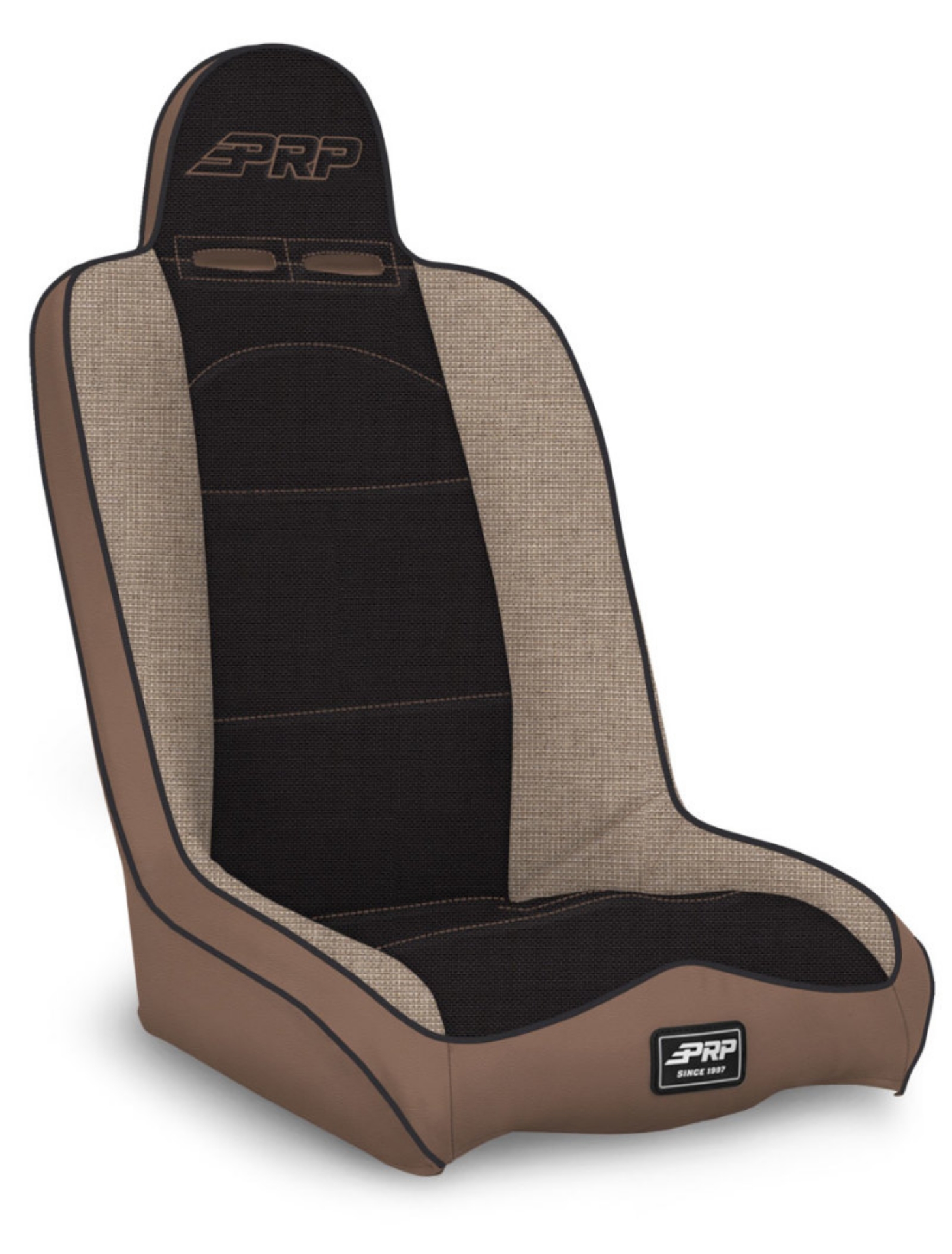 Picture of PRP Daily Driver High Back Suspension Seat Two Neck Slots - Tan - Black