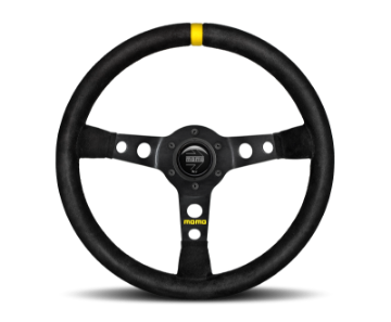 Picture of Momo MOD07 Steering Wheel 350 mm -  Black Suede-Black Spokes-1 Stripe