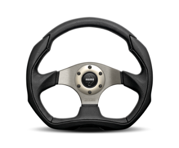 Picture of Momo Eagle Steering Wheel 350 mm - Black Leather-Anth Spokes