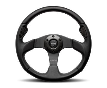 Picture of Momo Jet Steering Wheel 350 mm -  Black AirLeather-Black Spokes