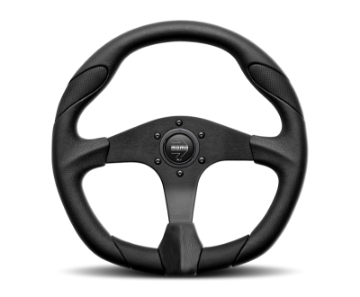 Picture of Momo Quark Steering Wheel 350 mm - Black Poly-Black Spokes-Black Inserts