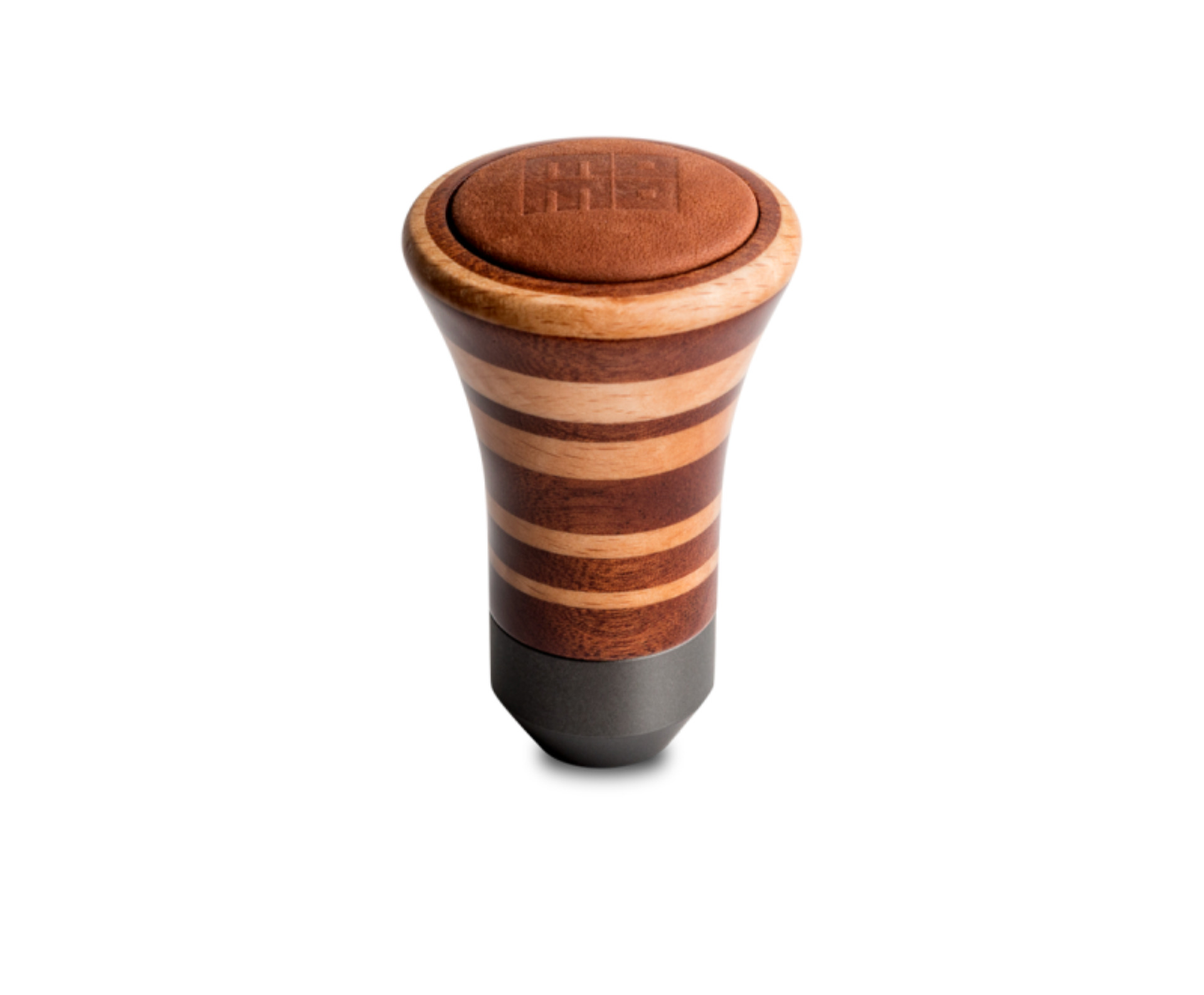 Picture of Momo Trofeo Heritage Shift Knob - Tall Wood, Layered Mahogany and Beechwood, Leather Insert Top