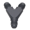 Picture of DeatschWerks 6AN Male Flare to 6AN Male Flare to 6AN Male Flare Y Fitting - Anodized Matte Black