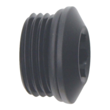 Picture of DeatschWerks 8AN ORB Male Plug Low Profile Internal Allen-Hex Incl O-Ring Anodized Matte Black